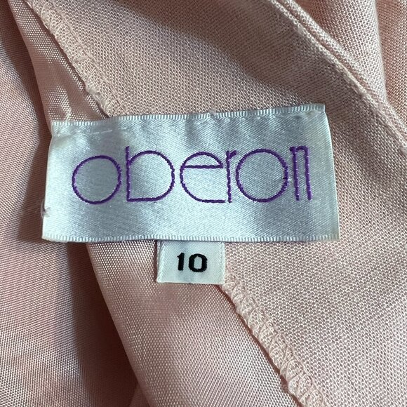 VTG Oberon Pink Embroidered Sheath Dress Women's Size 10 Linen Blend Floral - Picture 5 of 11